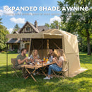 Outsunny Pop Up Gazebo Waterproof With Awning 2 X 2 M Khaki