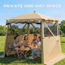 Outsunny Pop Up Gazebo Waterproof With Awning 2 X 2 M Khaki