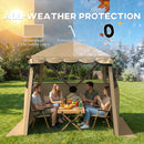 Outsunny Pop Up Gazebo Waterproof With Awning 2 X 2 M Khaki