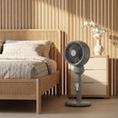 HOMCOM 9" Pedestal Cooling Fan With Adjustable Speed And Mode, Grey