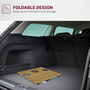 HOMCOM Foldable Wine Table, Bamboo Picnic Table With Bottle Holder, Glass Holder