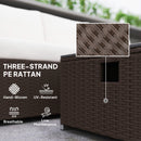 Outsunny 4 Seater Rattan Sofa Set With Footstool Thick Cushions