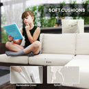 Outsunny 4 Seater Rattan Sofa Set With Footstool Thick Cushions