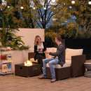 Outsunny 4 Seater Rattan Sofa Set With Footstool Thick Cushions