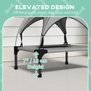 PawHut Cooling Raised Dog Bed w/ Breathable Mesh, Light Grey