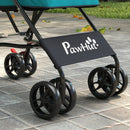PawHut Foldable Dog Stroller with Mesh Windows for Mini Dogs, Dark Green