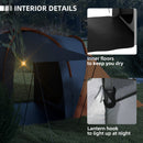 Outsunny 4-6 Man Camping Tent With 2 Bedroom And Living Area, Grey And Orange