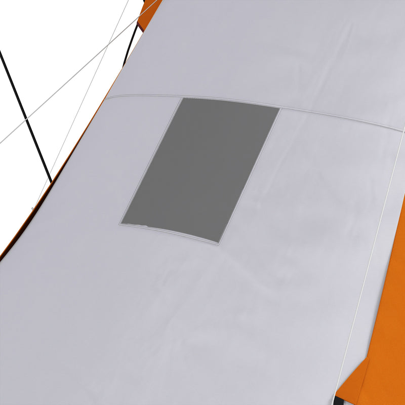 Outsunny 4-6 Man Camping Tent With 2 Bedroom And Living Area, Grey And Orange