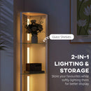 HOMCOM LED Floor Lamp with Shelves, Dimmable Standing Lamp with Foot Switch
