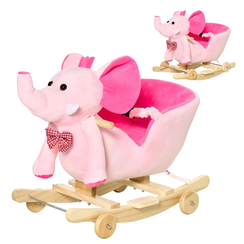 HOMCOM  Children's Rocking Elephant - Pink