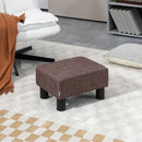 HOMCOM Chic Linen Fabric Grey Footstool Ottoman Cube With 4 Plastic Legs