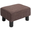 HOMCOM Chic Linen Fabric Grey Footstool Ottoman Cube With 4 Plastic Legs