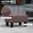 HOMCOM Chic Linen Fabric Grey Footstool Ottoman Cube With 4 Plastic Legs