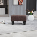 HOMCOM Chic Linen Fabric Grey Footstool Ottoman Cube With 4 Plastic Legs