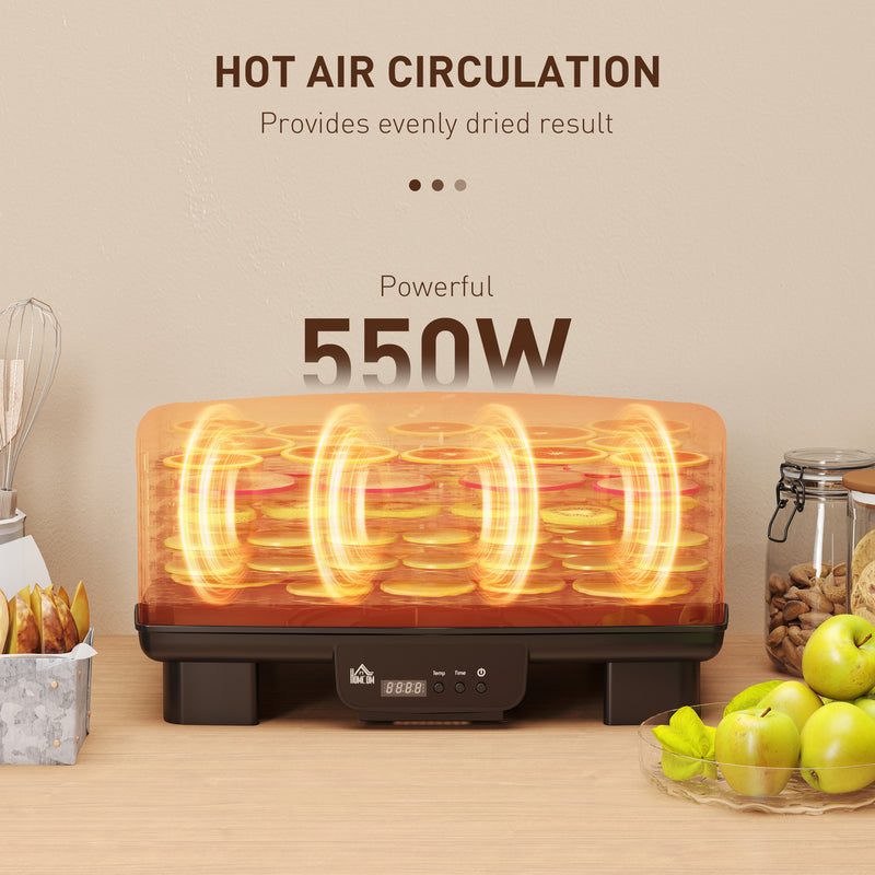 HOMCOM 6 Tray Food Dehydrator, Food Dryer Machine for Fruit Meat Vegetable