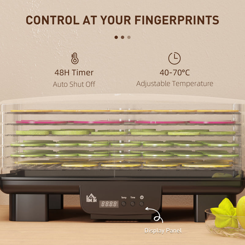 HOMCOM 6 Tray Food Dehydrator, Food Dryer Machine for Fruit Meat Vegetable