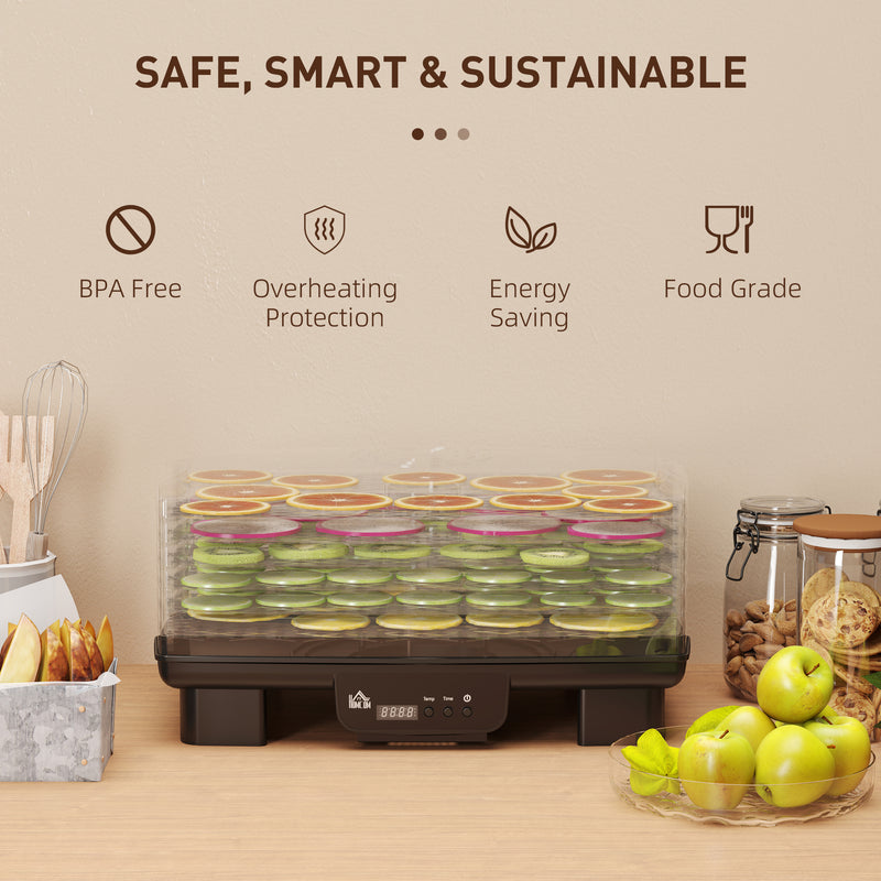 thumbnail image 2 of HOMCOM 6-Tray Electric Food Dehydrator - 550W, Adjustable Timer Up To 48hrs, For Fruit, Meat & Veg 2 of 6