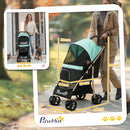 PawHut Pet Stroller for XS and S Dogs w/ Rain Cover