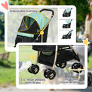 PawHut Pet Stroller for XS and S Dogs w/ Rain Cover