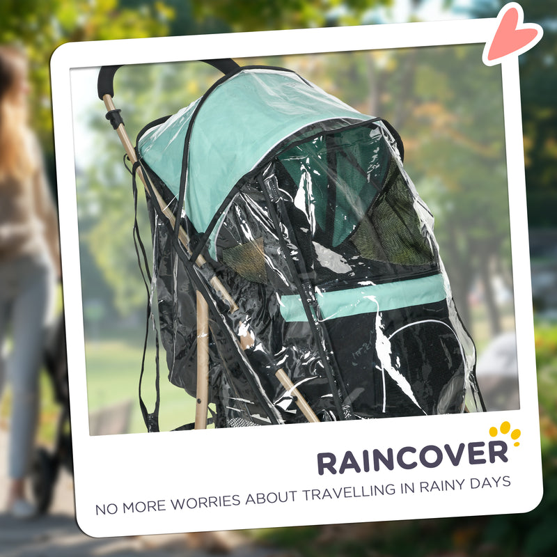 PawHut Pet Stroller for XS and S Dogs w/ Rain Cover