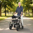 HOMCOM 2-in-1 Mobility Walker With Seat, Foldable Rollator With Footrests