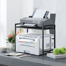 HOMCOM 2-Tier Expandable Microwave Oven Rack with 3 Hooks, Black