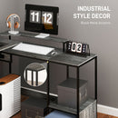 HOMCOM L Shaped Desk, Computer Table With Liftable Desktop