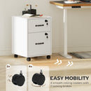 HOMCOM Roll File Cabinet with Drawer, Organiser Letter Size, White