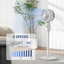 HOMCOM Pedestal Fan for Bedroom, Powerful Air Circulator with 3 Speed, White
