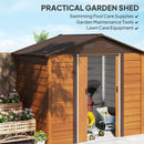 Outsunny 7.7x6.4ft Garden Shed, Tool Storage Sliding Door Wood Effect