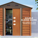 Outsunny 7.7x6.4ft Garden Shed, Tool Storage Sliding Door Wood Effect
