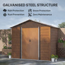Outsunny 7.7x6.4ft Garden Shed, Tool Storage Sliding Door Wood Effect