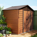 Outsunny 7.7x6.4ft Garden Shed, Tool Storage Sliding Door Wood Effect