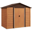 Outsunny 7.7x6.4ft Garden Shed, Tool Storage Sliding Door Wood Effect