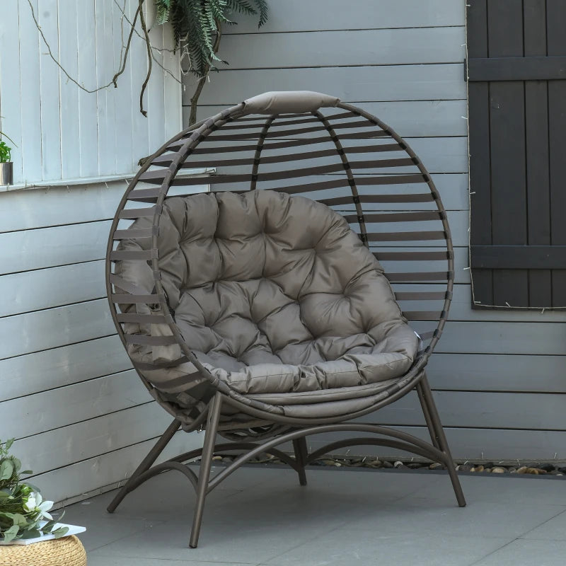 Outsunny Standing Egg Chair with Cushion - Brown