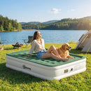 Outsunny Inflatable Mattress Air Bed With Built-in Pump, Dark Green