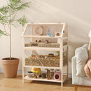 PawHut Wooden 3 Tier Hamster Cage With Storage Shelf For Dwarf, Gerbil