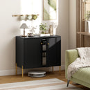HOMCOM Modern Sideboard Buffet Cabinet with Fluted Doors, Coffee Bar Cabinet