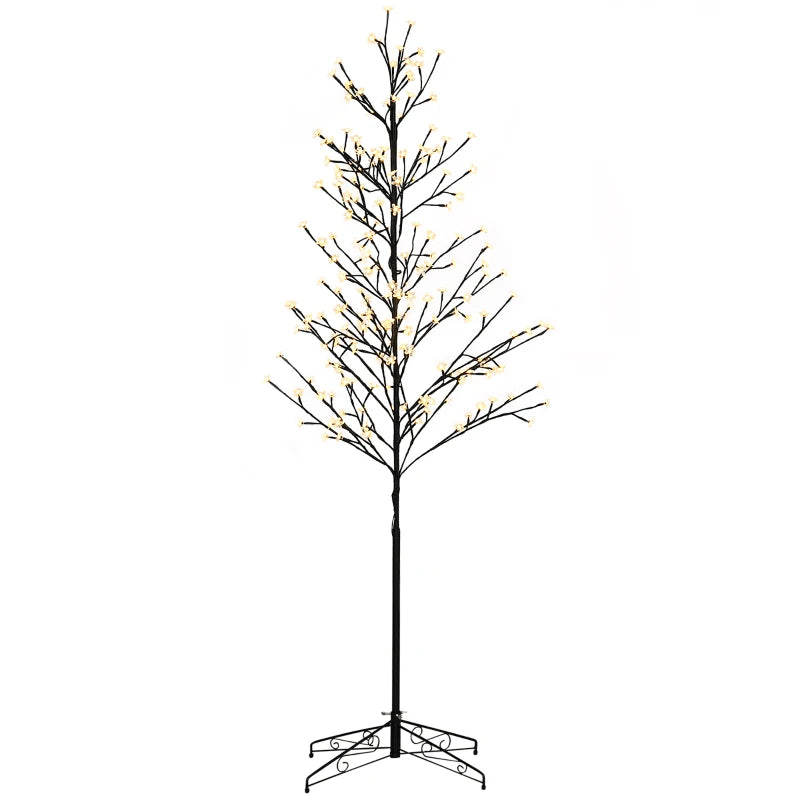 Outdoor Cherry Tree with 180 Warm White Lights 6ft Black