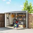 Outsunny 7 X 5FT Garden Shed W/ Foundation Lean To Metal Tool Shed Grey