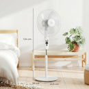 HOMCOM 18" Pedestal Fan With Sleep Mode, Oscillating Standing Fan, White