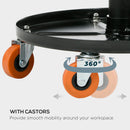 HOMCOM Pneumatic Adjustable Mechanic Stool w/ Tool Tray, Wheels
