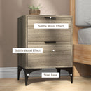 HOMCOM Bedside Tables Set Of 2 With 2 Drawers For Bedroom, Living Room