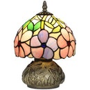 HOMCOM Stained Glass Bedside Lamp, Tiffany Style Table Lamp For Bedroom