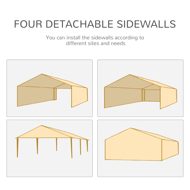 Outsunny 6 x 3(m) Outdoor Gazebo Canopy Party Tent with 6 Removable Side Walls