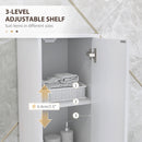 HOMCOM Slim Bathroom Storage Unit, Bathroom Cabinet with Doors, White