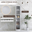 HOMCOM Slim Bathroom Storage Unit, Bathroom Cabinet with Doors, White