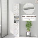 HOMCOM Slim Bathroom Storage Unit, Bathroom Cabinet with Doors, White