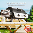 Outsunny Portable Tabletop Gas Barbecue Grill with Thermometer, Black