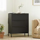 HOMCOM Chest of Drawers, Aluminium Handles, Black